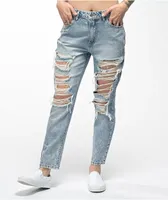 Almost Famous Distressed Blue Skinny Jeans