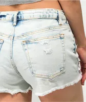 Almost Famous Distressed Light Wash High Rise Shorts