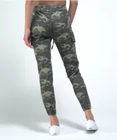 Almost Famous Green Camo Cargo Jogger Pants