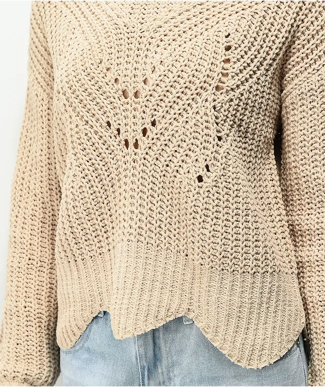 Layered Mixed Media Cable Sweater