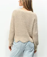 Almost Famous Nude Cable Mix Stitch Sweater