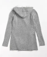 Almost Famous Sherpa Grey Hooded Cardigan