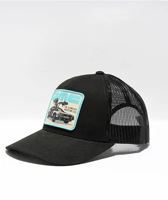 American Needle x DMC Valin Patch Black Trucker Hat