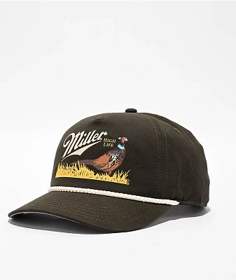 American Needle x Miller Pheasant Army Green Snapback Hat