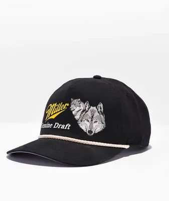 American Needle x Miller Wolf Black Snapback Hat