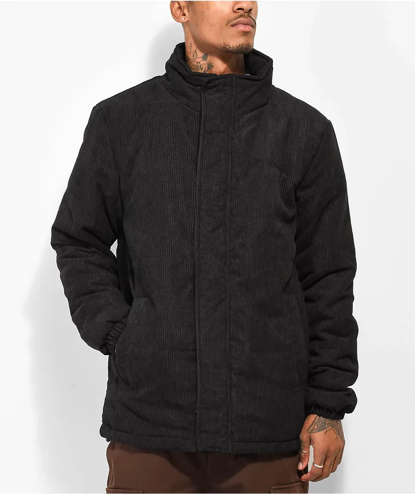 American Stitch Black Corduroy Puffer Jacket