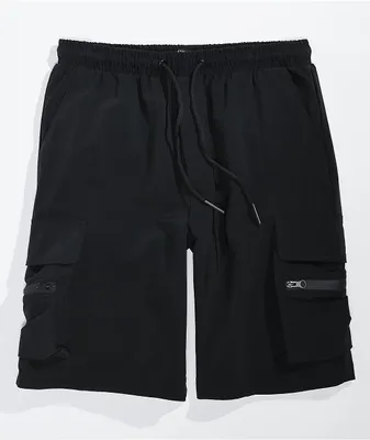 American Stitch Black Nylon Cargo Shorts