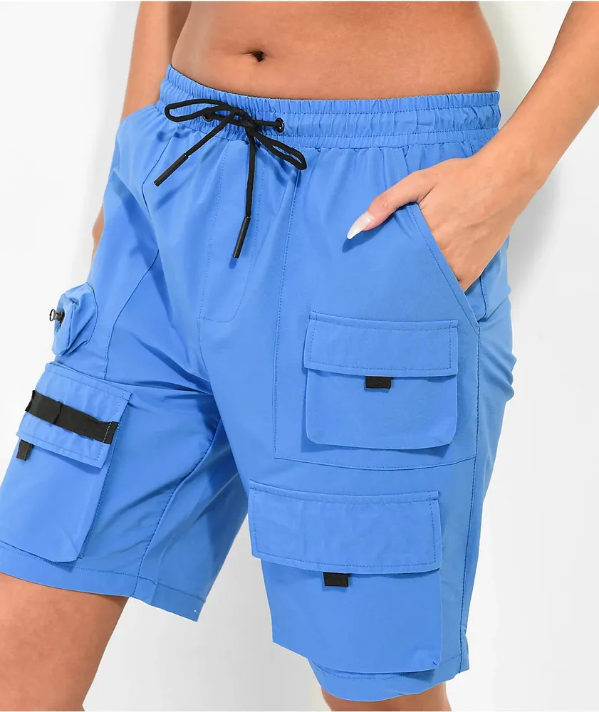 American Stitch Blue Nylon Cargo Shorts