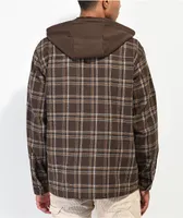 American Stitch Brown Hooded Flannel Long Sleeve Shirt
