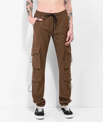 American Stitch Multi Pocket Brown Jogger Pants