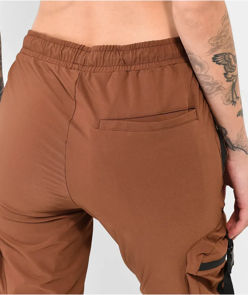 American Stitch Multi Pocket Reflective Brown Cargo Pants