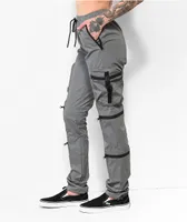 American Stitch Multi Pocket Reflective Silver Cargo Pants