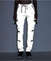 American Stitch Multi Pocket Reflective Silver Cargo Pants