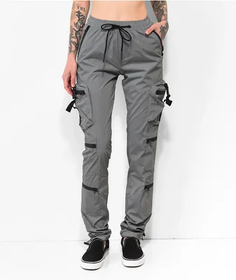 American Stitch Multi Pocket Reflective Silver Cargo Pants