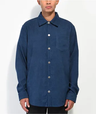 American Stitch Navy Blue Corduroy Long Sleeve Button Up Shirt