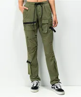 American Stitch Olive Nylon Cargo Pants