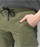American Stitch Olive Strap Nylon Cargo Pants