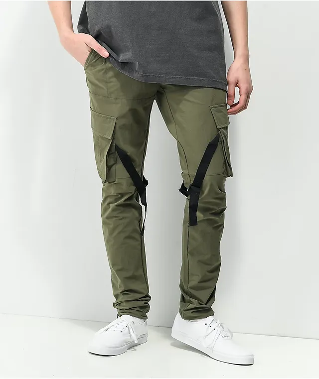 American Stitch Olive Strap Nylon Cargo Pants