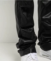 American Stitch Pleather Black Flare Cargo Pants