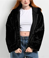 Angel Kiss Black Faux Fur Zip Jacket