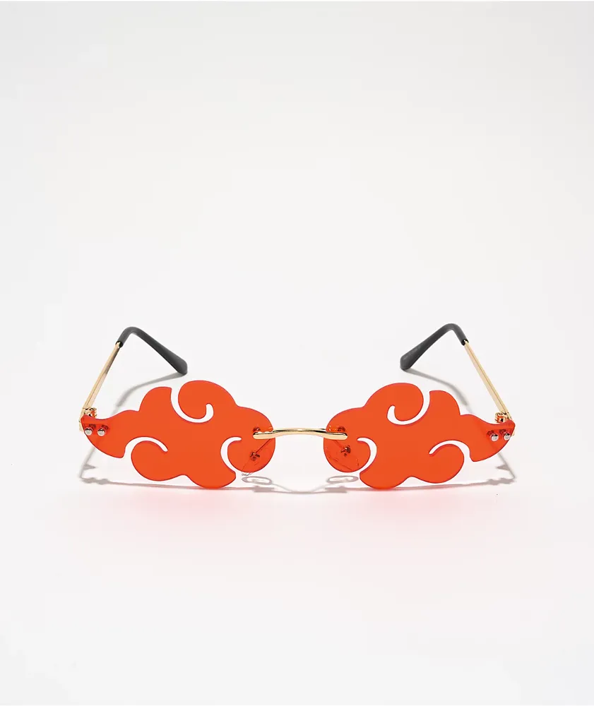 Anime Red Cloud Swirl Sunglasses