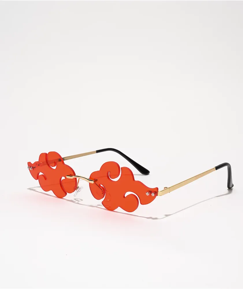 Anime Red Cloud Swirl Sunglasses