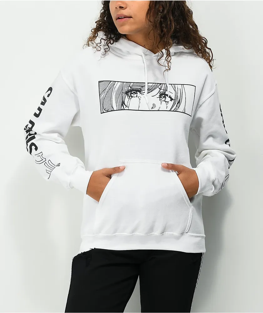 Animebae Ocean Eyes White Hoodie