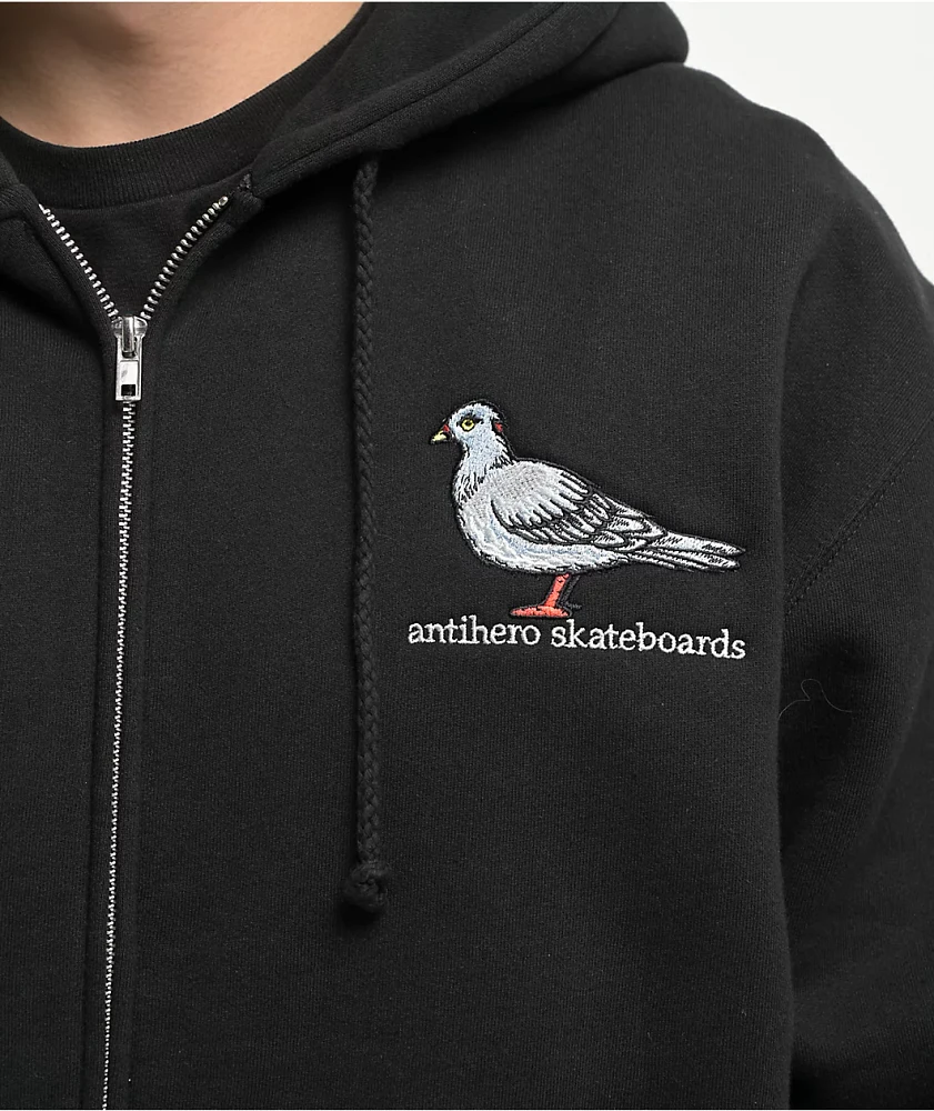 Anti-Hero Lil Pigeon Black Zip Hoodie