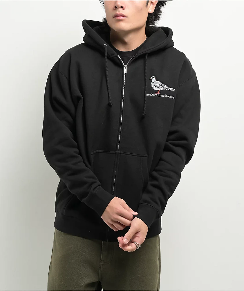 Anti-Hero Lil Pigeon Black Zip Hoodie