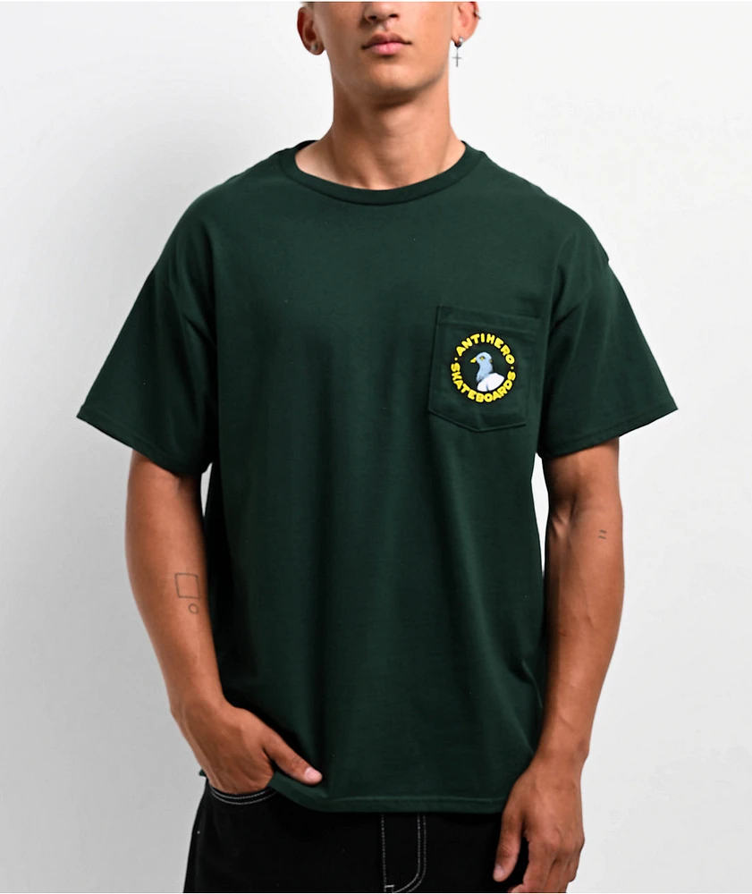 Anti-Hero Pigeon Round Green Pocket T-Shirt