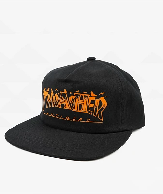 Anti-Hero x Thrasher Pigeon Mag Black Snapback Hat