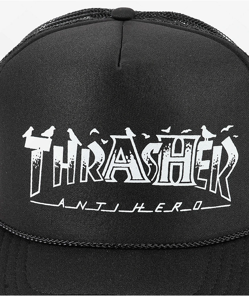 Anti-Hero x Thrasher Pigeon Mag Black Trucker Hat