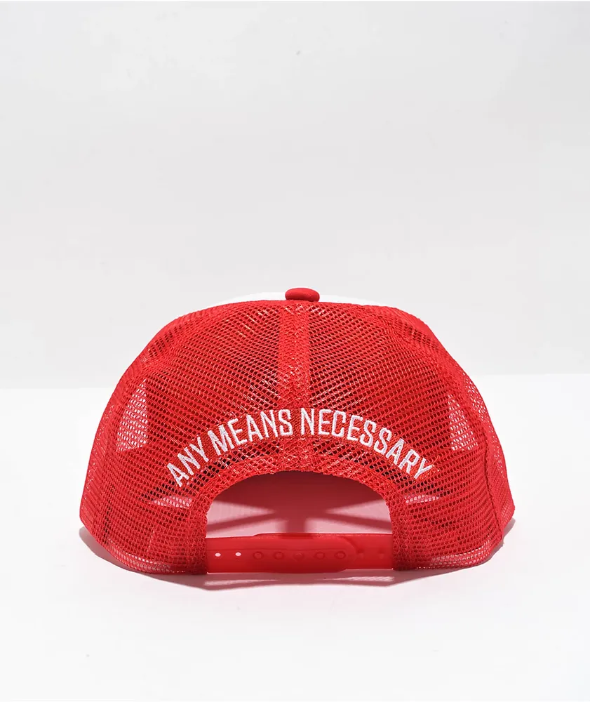 Any Means Necessary Molotov Red Snapback Hat