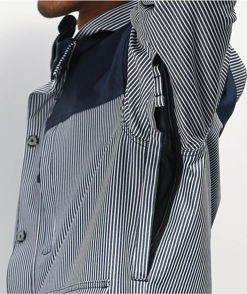 Aperture Double Diamond Rail Navy Stripe 10K Snowboard Jacket