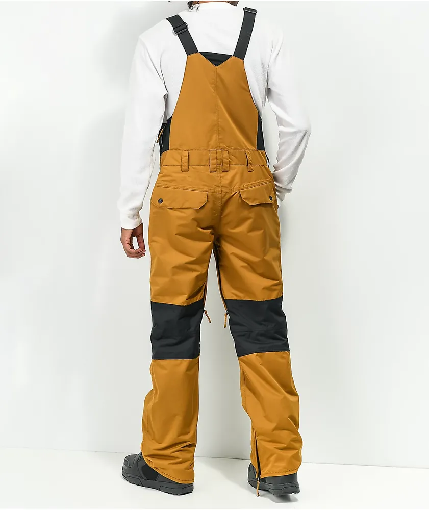 Aperture Jibbed Brown & Black Bib Snowboard Pants