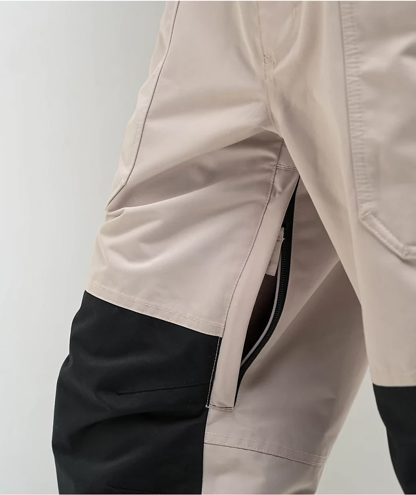 Aperture Steamboat Beige & Black 10K Bib Snowboard Pants