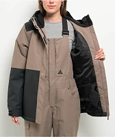 Aperture Women's Ranger Asymmetrical Deep Taupe & Black 10K Snowboard Jacket