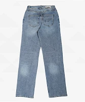Apple Bottoms Forbidden Fit Destructed Blue Wash Straight Leg Jeans
