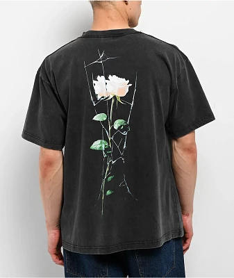 April Cracked Rose Black Wash T-Shirt