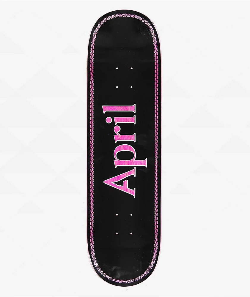 April OG Logo 8.5" Pink & Black Skateboard Deck