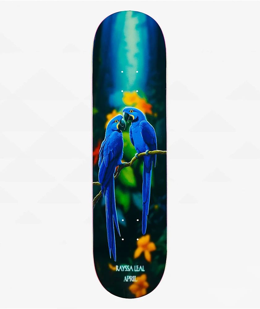 April Rayssa Blue Macaw 8.25" Skateboard Deck