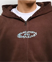 April Stars Brown Zip Hoodie