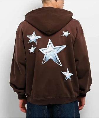 April Stars Brown Zip Hoodie