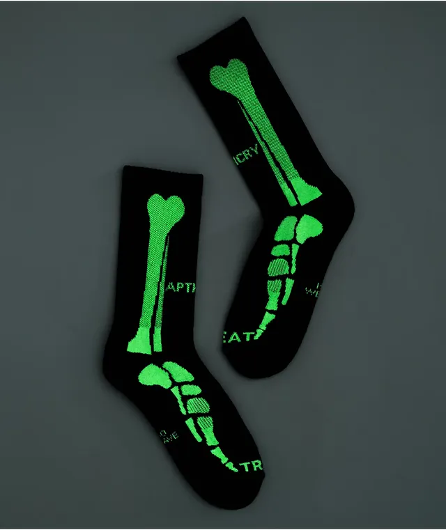 Apthcry Glow In The Dark Bone Black Socks