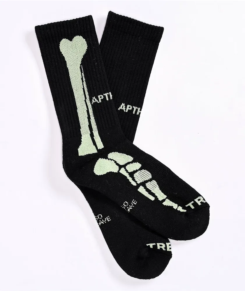 Apthcry Glow In The Dark Bone Black Socks