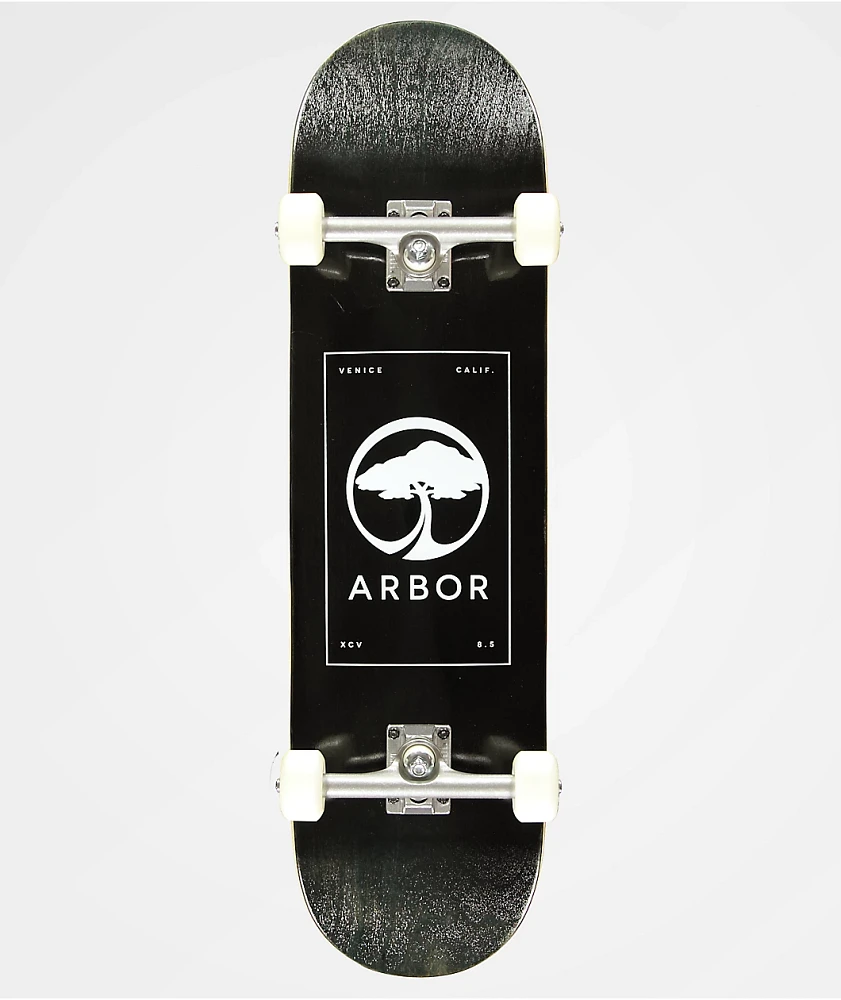 Arbor Street Logo Black 8.5" Skateboard Complete