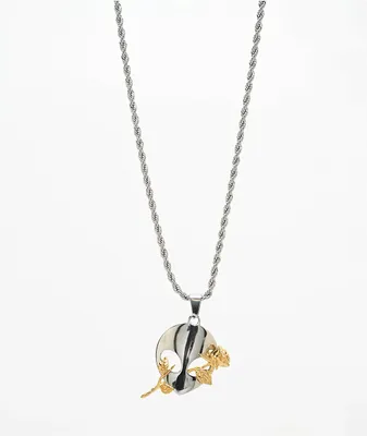 Artist Collective Alien Rose 24" Silver & Gold Chain Necklace