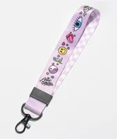 Artist Collective Doodle Icons Pink Wrist Lanyard