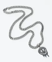 Artist Collective Drip Face 10" Silver Chain Necklace