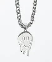 Artist Collective Drip Face 10" Silver Chain Necklace